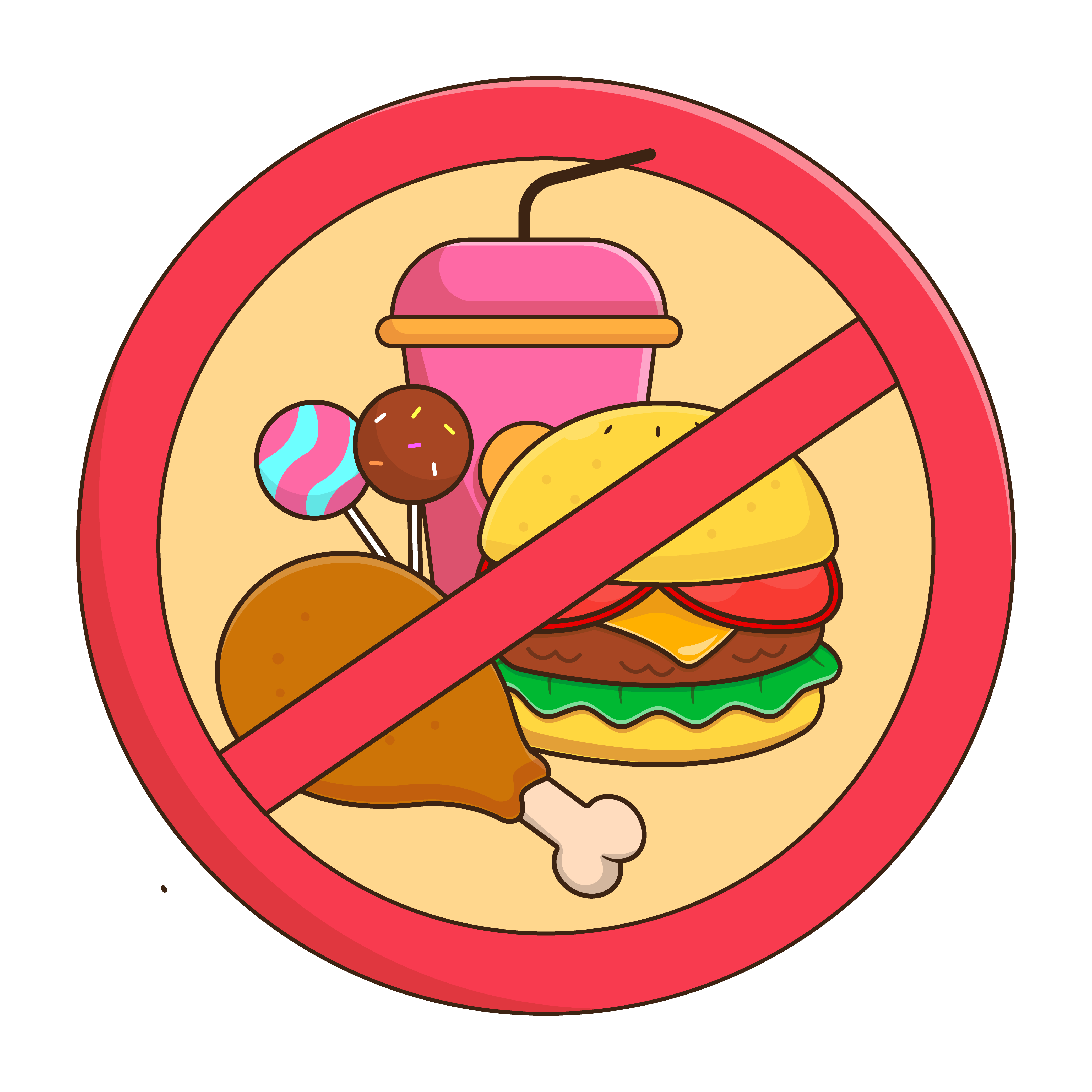 Pictogramm: Der Verzehr von mitgebrachten Speisen ist nicht gestattet!